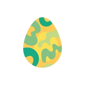 Easter egg painted with waves stripes flat style 스톡 일러스트