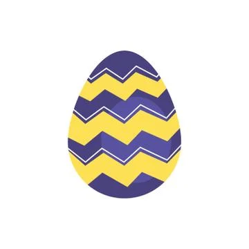 Easter egg painted with waves stripes flat style Stock Illustration