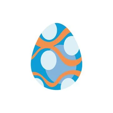 Easter egg painted with waves stripes flat style Stock Illustration