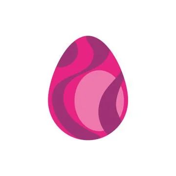 Easter egg painted with waves stripes flat style 스톡 일러스트