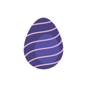 Easter egg painted with waves stripes flat style 스톡 일러스트