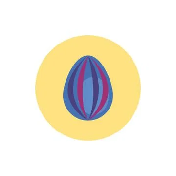 Easter egg painted with waves stripes block style 스톡 일러스트