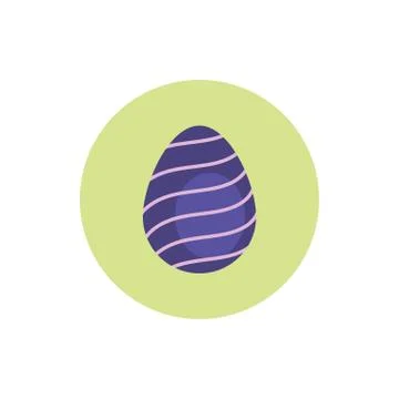 Easter egg painted with waves stripes block style Stock Illustration