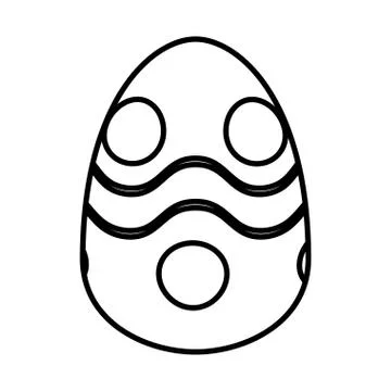 Easter egg painted with waves stripes flat style Stock Illustration