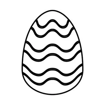 Easter egg painted with waves stripes flat style 스톡 일러스트