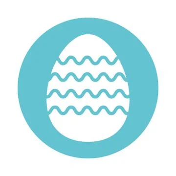 Easter egg painted with waves stripes block style Stock Illustration