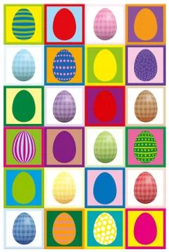 Easter Egg Pairs Concentration Game Illustrazione stock