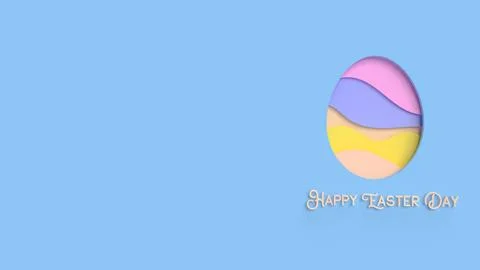 The Easter egg paper cut for holiday concept 3d rendering Stock Illustration