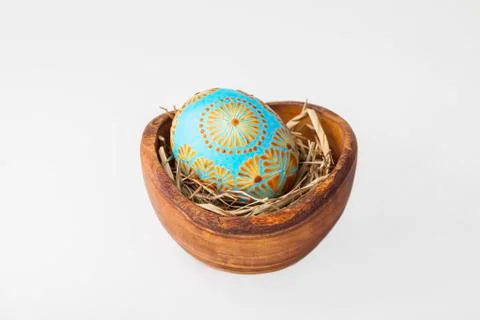 Easter egg, Paschal egg, decorated with beeswax - to celebrate Easter Stock Photos