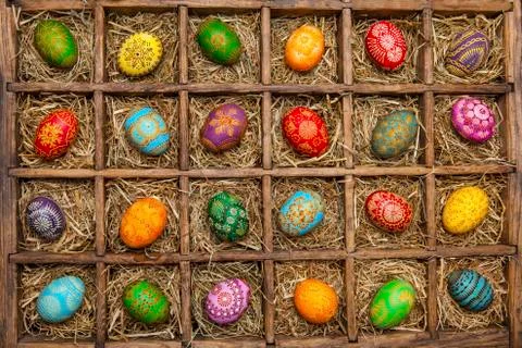 Easter egg, Paschal egg, decorated with beeswax - to celebrate Easter 스톡 사진