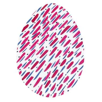 Easter egg with a pattern of blue red and blue stripes. Stock Illustration