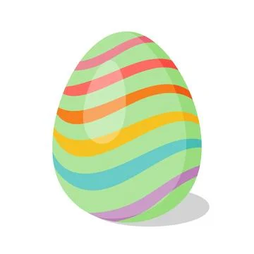 Easter Egg with pattern. Cartoon flat style Vector illustration Stock Illustration