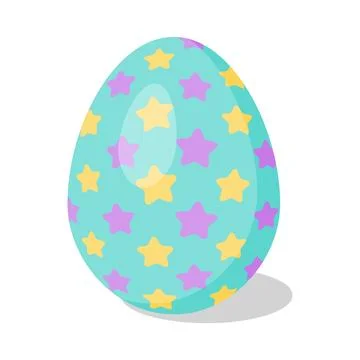 Easter Egg with pattern. Cartoon flat style Vector illustration Stock Illustration