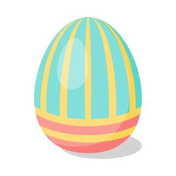 Easter Egg with pattern. Cartoon flat style Vector illustration イラスト素材