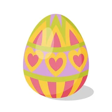 Easter Egg with pattern. Cartoon flat style Vector illustration Stock Illustration