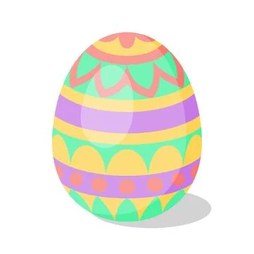 Easter Egg with pattern. Cartoon flat style Vector illustration Stock Illustration