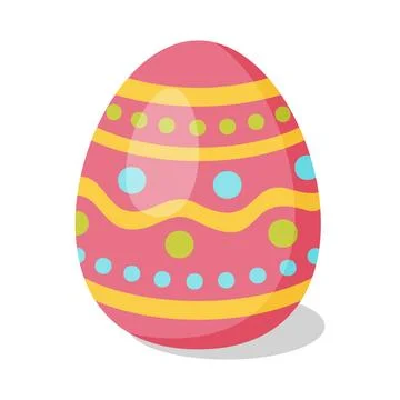 Easter Egg with pattern. Cartoon flat style Vector illustration Stock Illustration