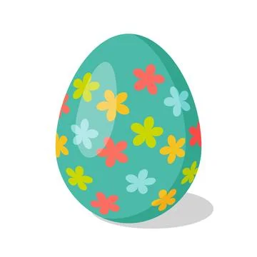 Easter Egg with pattern. Cartoon flat style Vector illustration Stock Illustration