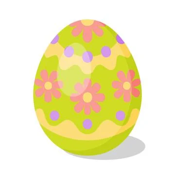 Easter Egg with pattern. Cartoon flat style Vector illustration Stock Illustration