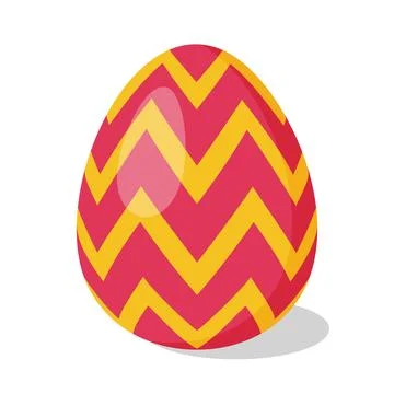 Easter Egg with pattern. Cartoon flat style Vector illustration Stock Illustration