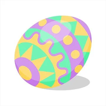 Easter Egg with pattern. Cartoon flat style Vector illustration Stock Illustration