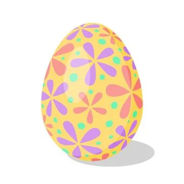 Easter Egg with pattern. Cartoon flat style Vector illustration Stock Illustration