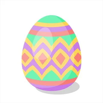 Easter Egg with pattern. Cartoon flat style Vector illustration Stock Illustration