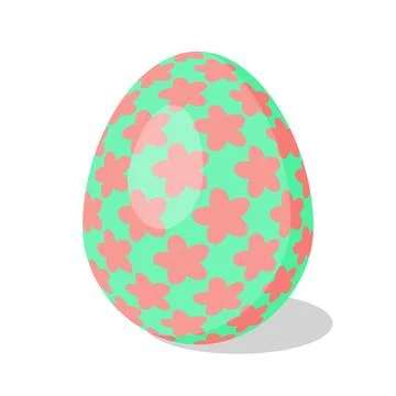 Easter Egg with pattern. Cartoon flat style Vector illustration Stock Illustration