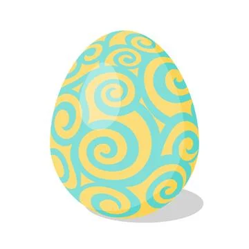 Easter Egg with pattern. Cartoon flat style Vector illustration Stock Illustration