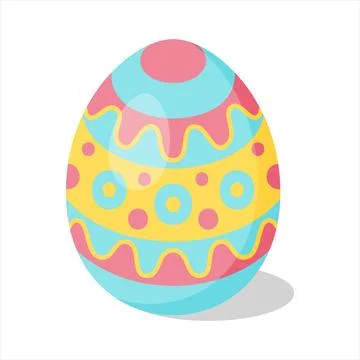 Easter Egg with pattern. Cartoon flat style Vector illustration Stock Illustration