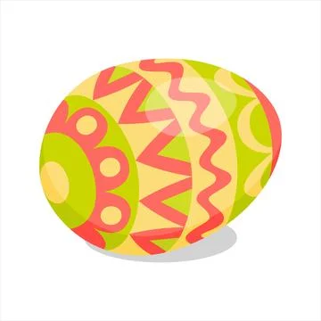 Easter Egg with pattern. Cartoon flat style Vector illustration Stock Illustration