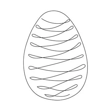 Easter egg with pattern. Continuous one line drawing. Vector illustration on 库存插图