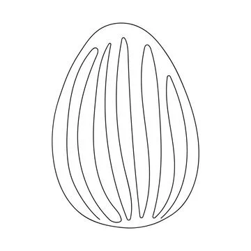 Easter egg with pattern. Continuous one line drawing. Vector illustration on Stock Illustration