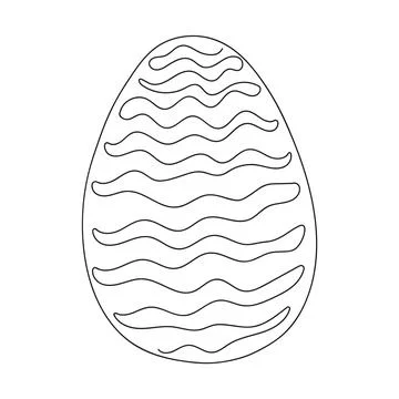 Easter egg with pattern. Continuous one line drawing. Vector illustration on Illustrazione stock
