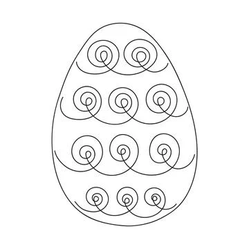 Easter egg with pattern. Continuous one line drawing. Vector illustration on Stock Illustration