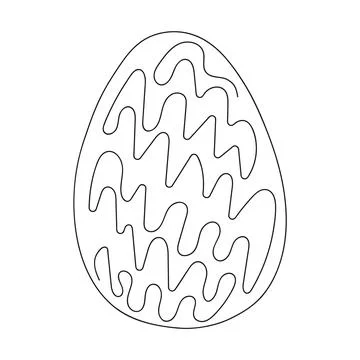 Easter egg with pattern. Continuous one line drawing. Vector illustration o.. Stock Illustration