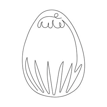 Easter egg with pattern. Continuous one line drawing. Vector illustration on  库存插图