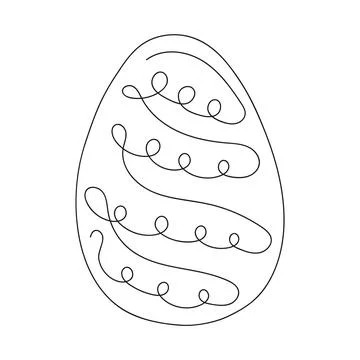 Easter egg with pattern. Continuous one line drawing. Vector illustration on  Stockillustratie