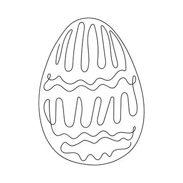 Easter egg with pattern. Continuous one line drawing. Vector illustration on  Stock Illustration