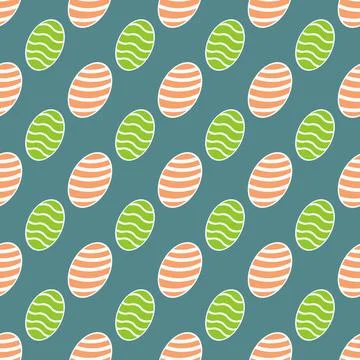 Easter egg pattern on green for use in textiles or packaging Stock Illustration