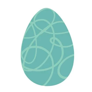 Easter Egg with Pattern Isolated on White background. Vector illustration i.. Illustrazione stock