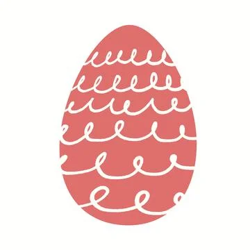 Easter Egg with Pattern Isolated on White background. Vector illustration i.. Stock Illustration