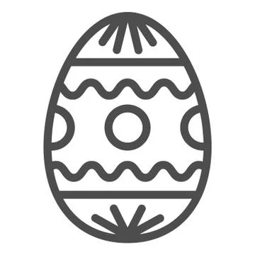 Easter egg with pattern line icon. Traditional eggs gift with circles and waves 库存插图
