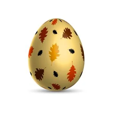 Easter egg with a pattern of oak leaves Stock Illustration