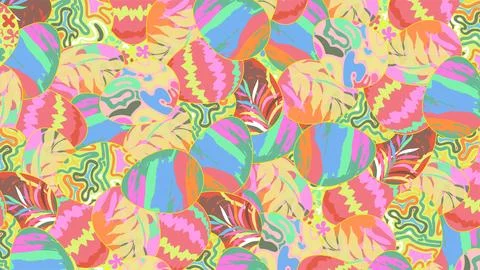 Easter egg pattern with overlapping fabric patterns Illustrazione stock