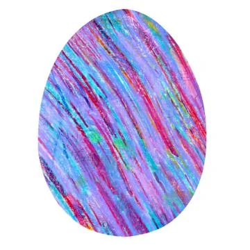 Easter egg with a pattern of purple and blue stripes. Stock Illustration