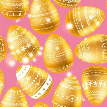 Easter egg. Pattern with realistic Easter eggs. Seamless texture vector illus 스톡 일러스트