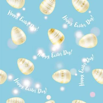 Easter egg. Pattern with realistic Easter eggs. Seamless texture vector illus 스톡 일러스트