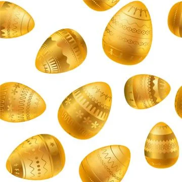 Easter egg. Pattern with realistic Easter eggs. Seamless texture vector illus イラスト素材
