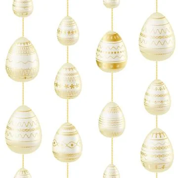 Easter egg. Pattern with realistic Easter eggs. Seamless texture vector illus 스톡 일러스트